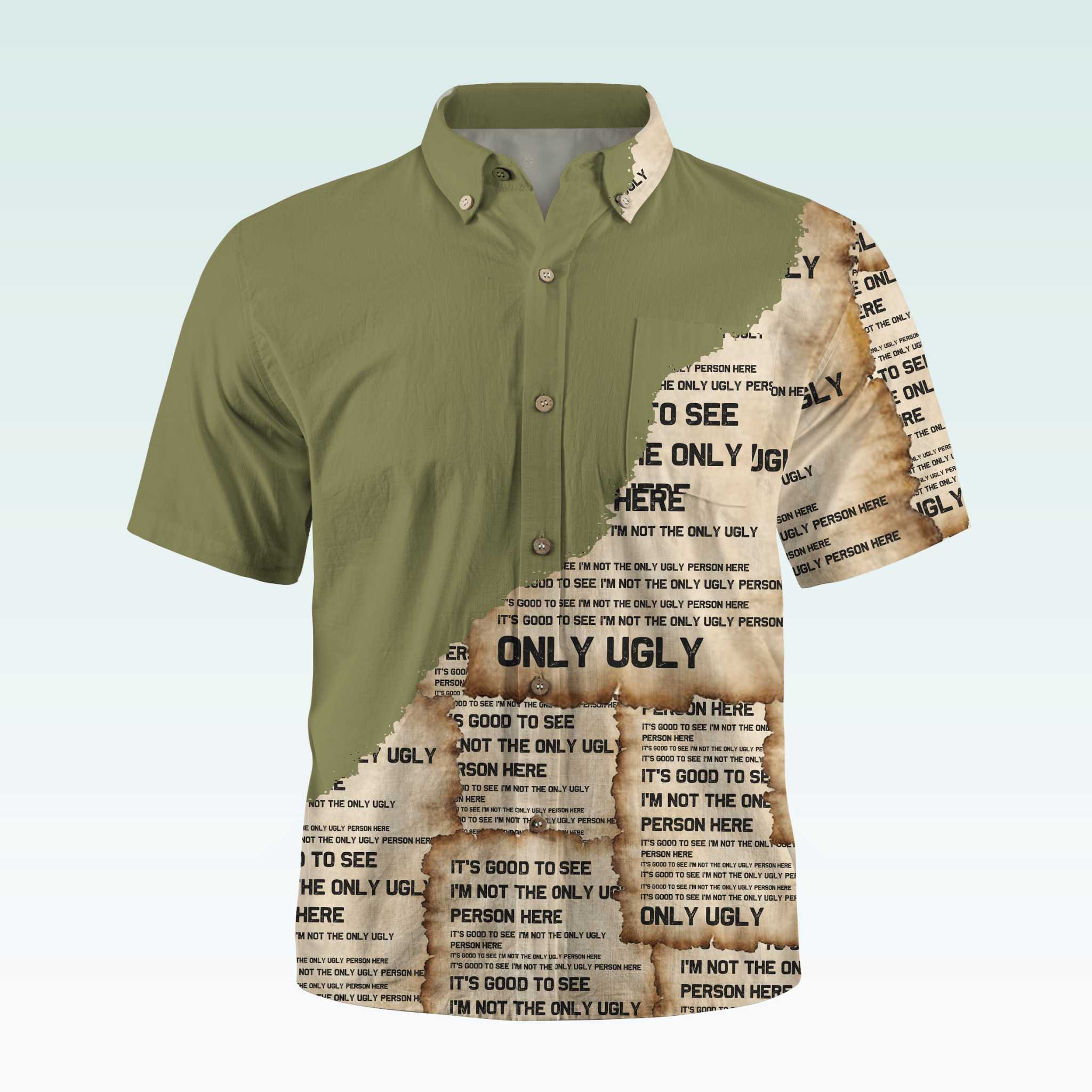 Maturelion Men's Button Pocket ShirtIt's Good To See I'm Not The Only Ugly Person Here Hawaiian Shirt