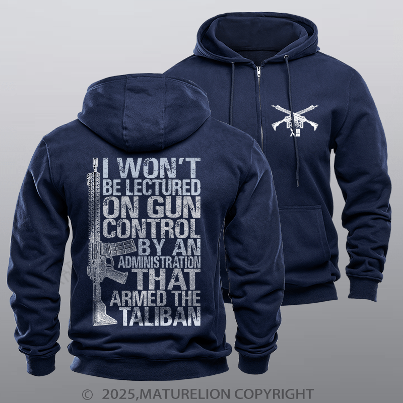Maturelion Men's Hoodie Gun Control Fleece Zipper Hoodie