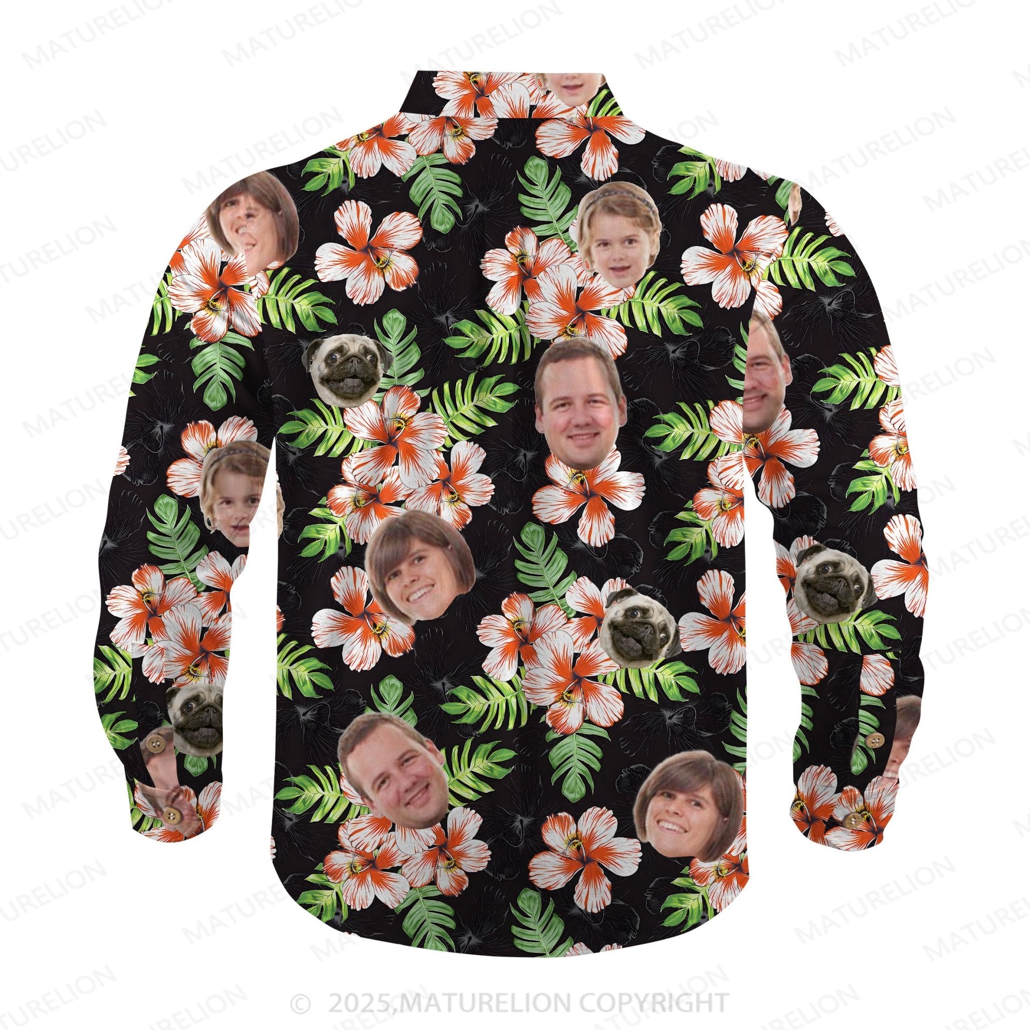 Maturelion Aloha Shirts Custom Hawaiian Shirt with Your Own Face Hawaiian Shirt