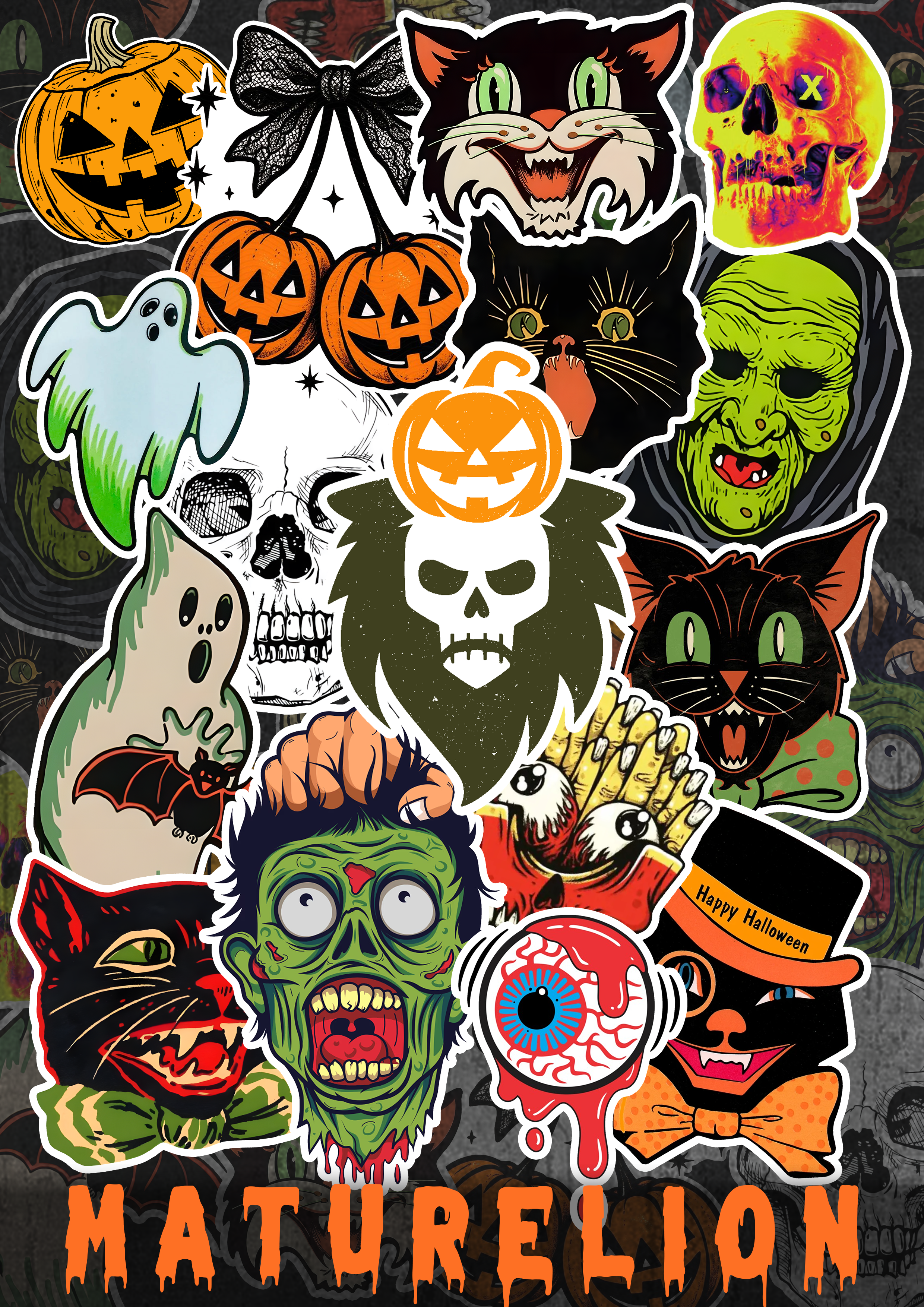 Maturelion Classic Halloween Fun Stickers