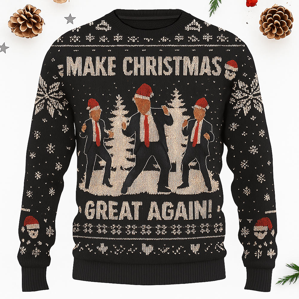 Maturelion Funny Trump Dancing Christmas Ugly Sweater
