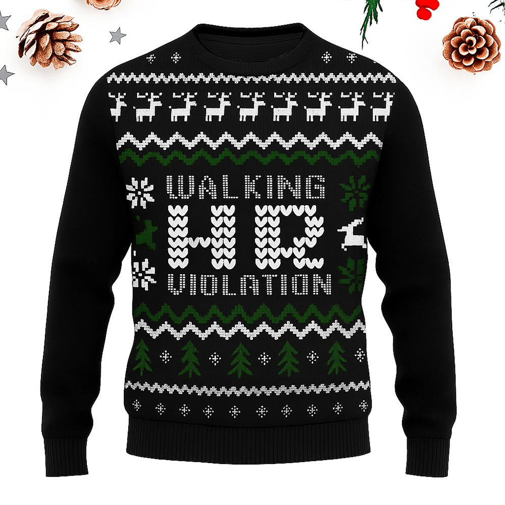 Maturelion Xmas Walking HR Violation Christmas Sweater
