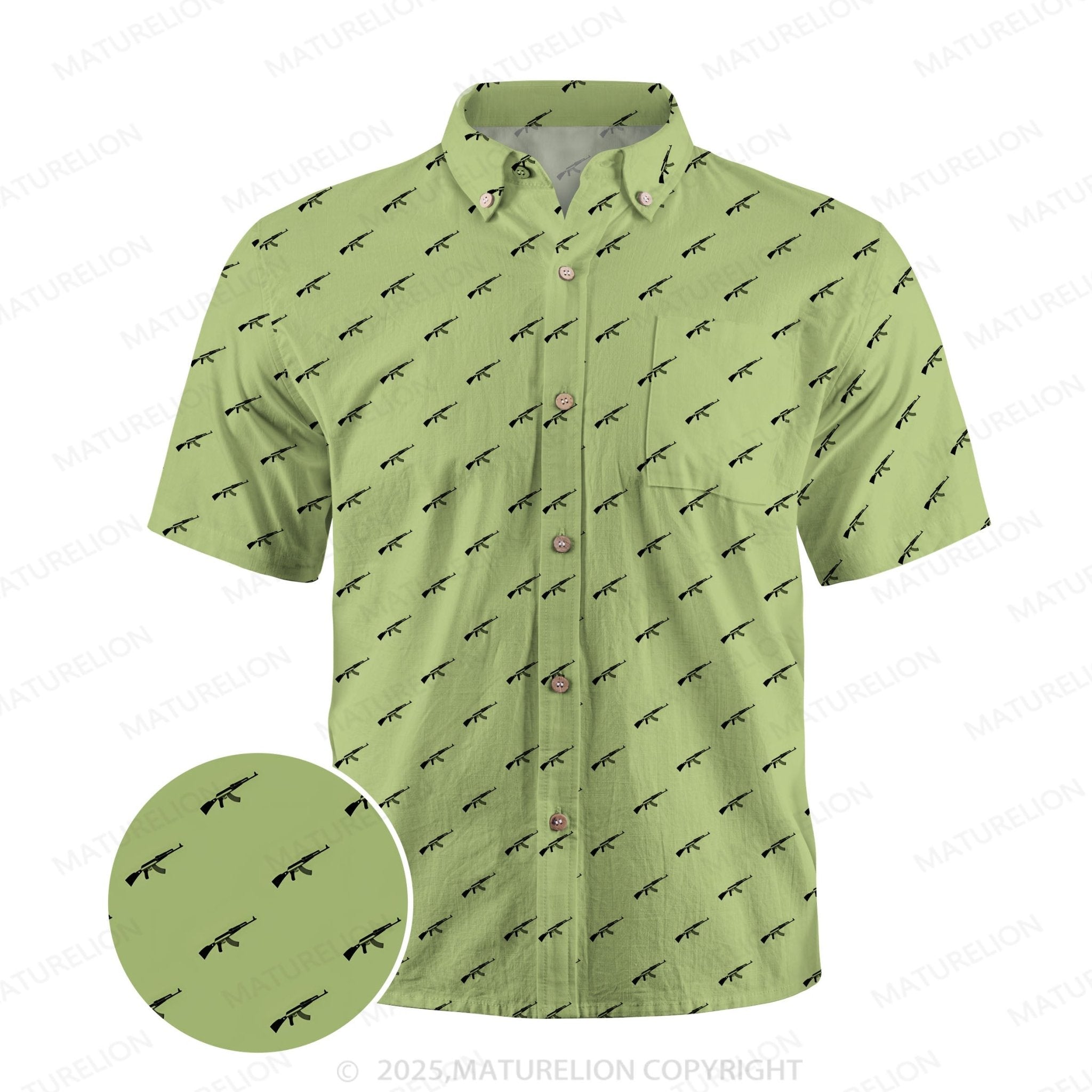 Maturelion Ocean Wave Button Up Shirt