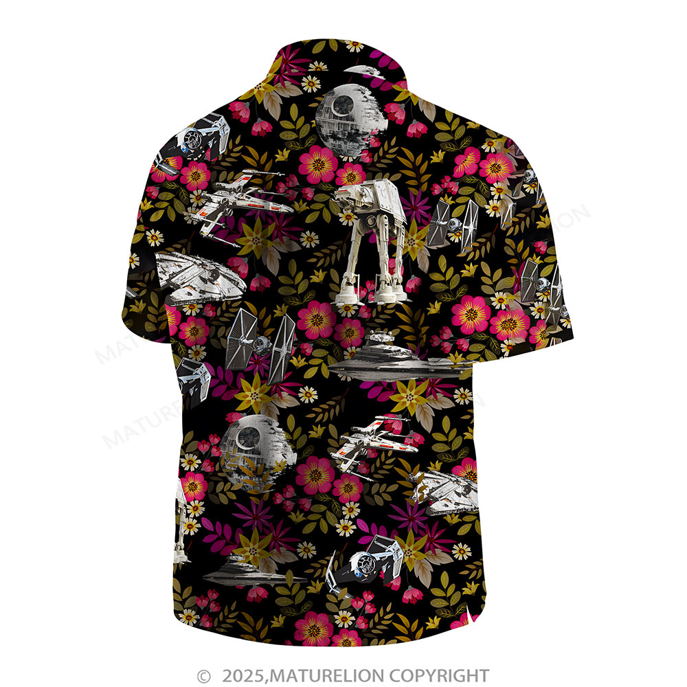 Maturelion Men's Hawaiian Shirt Retro Synthwave Space Knight Hawaiian Shirt