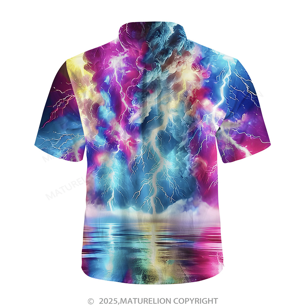 Matreulion Men's Aloha Shirts Rainstorm Hawaiian Shirt