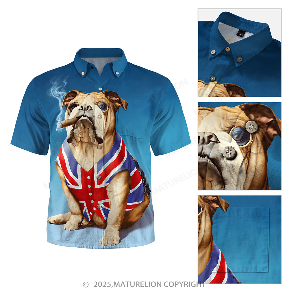 Maturelion Men's Aloha Shirts Fashion Anthropomorphic Animal Hawaiian Shirt