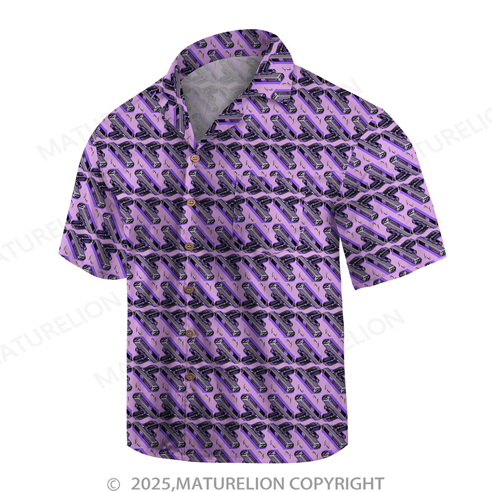 Maturelion Men's Hawaiian Shirt Sunset Glow Hawaiian Shirt