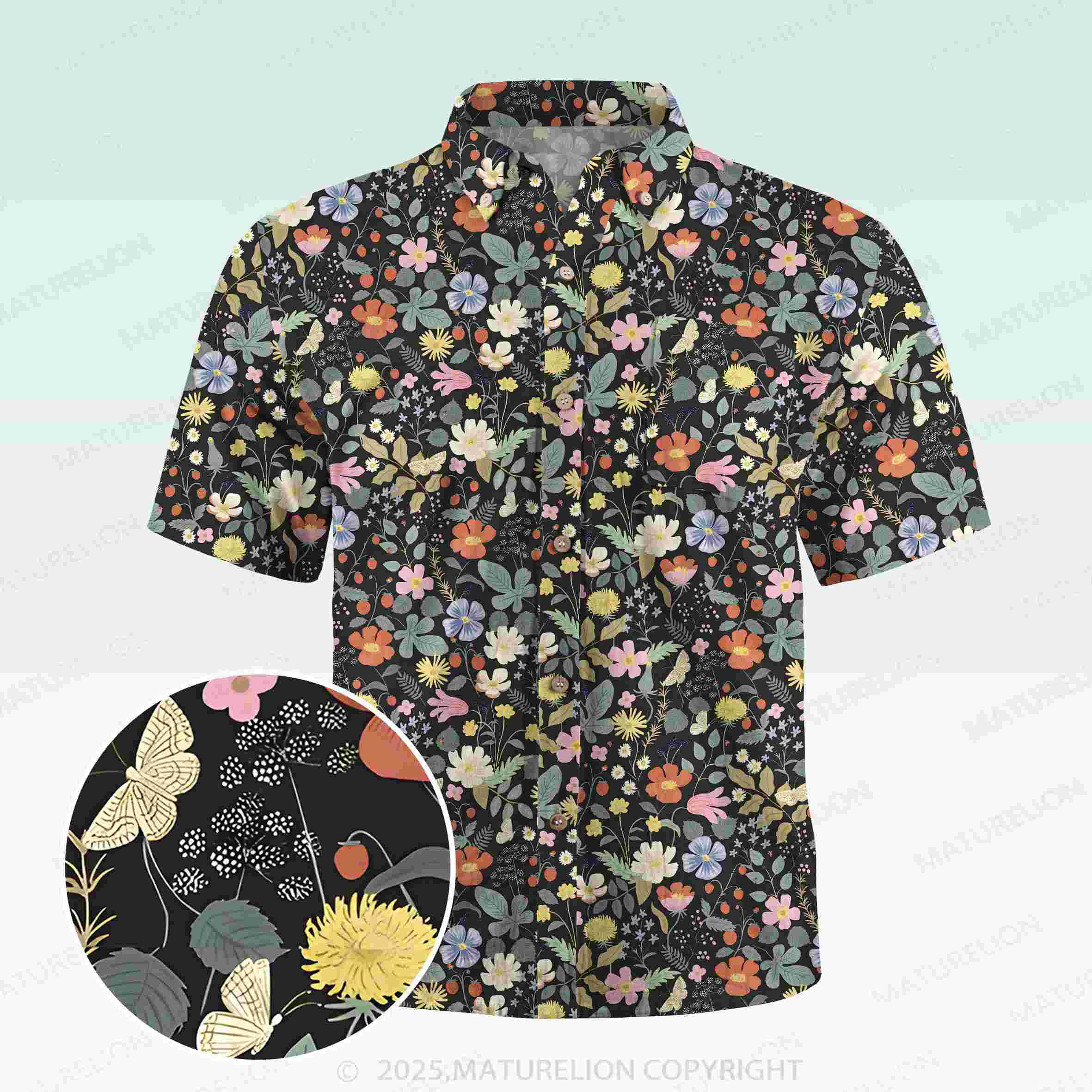 Maturelion Men's Hawaiian Shirt Vibrantly Jovial Hawaiian Shirt-Maturelion