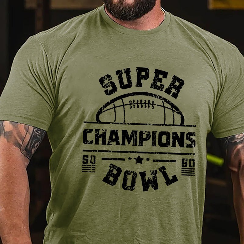 Super Bowl Champions Graphic Cotton T-shirt-Maturelion