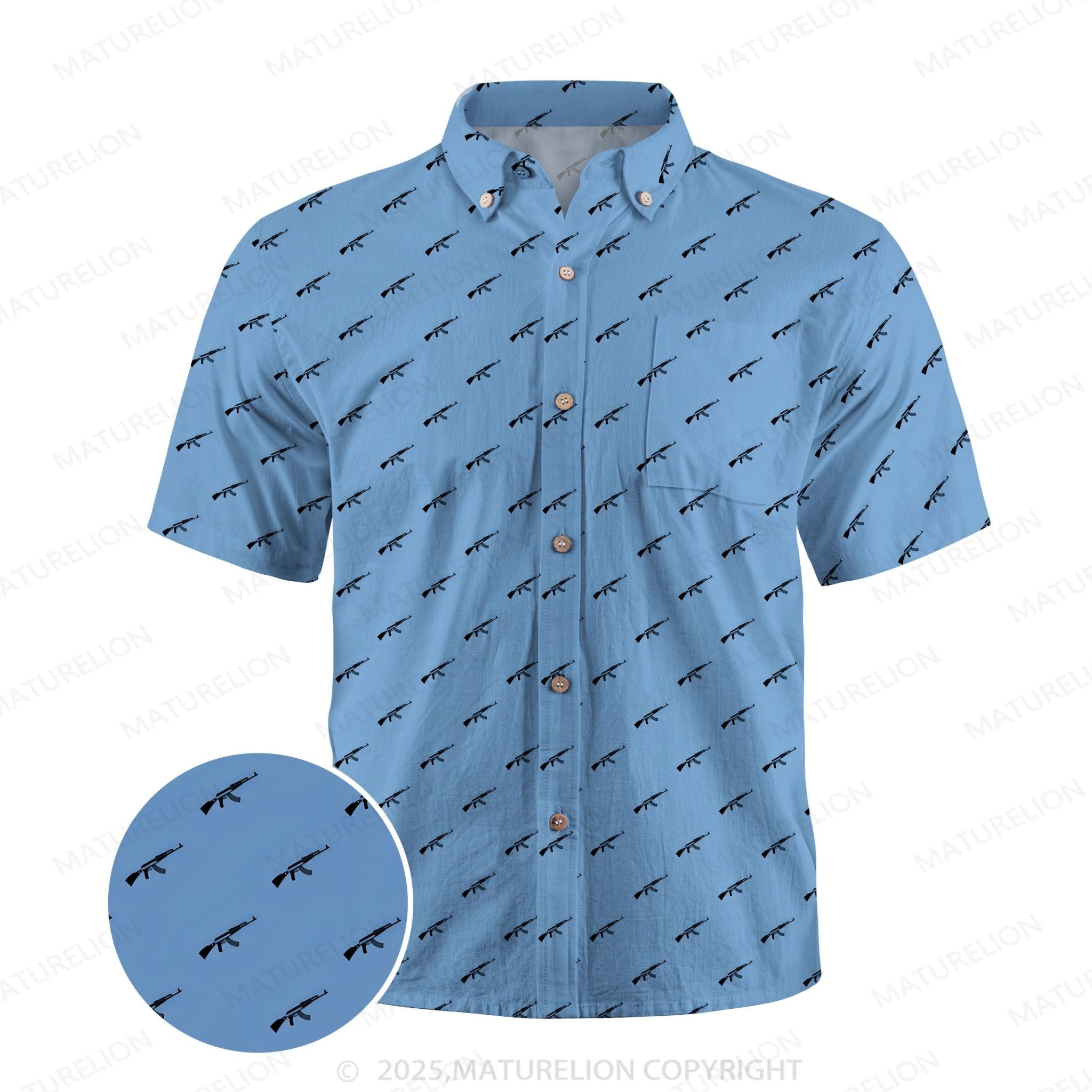 Maturelion Ocean Wave Button Up Shirt