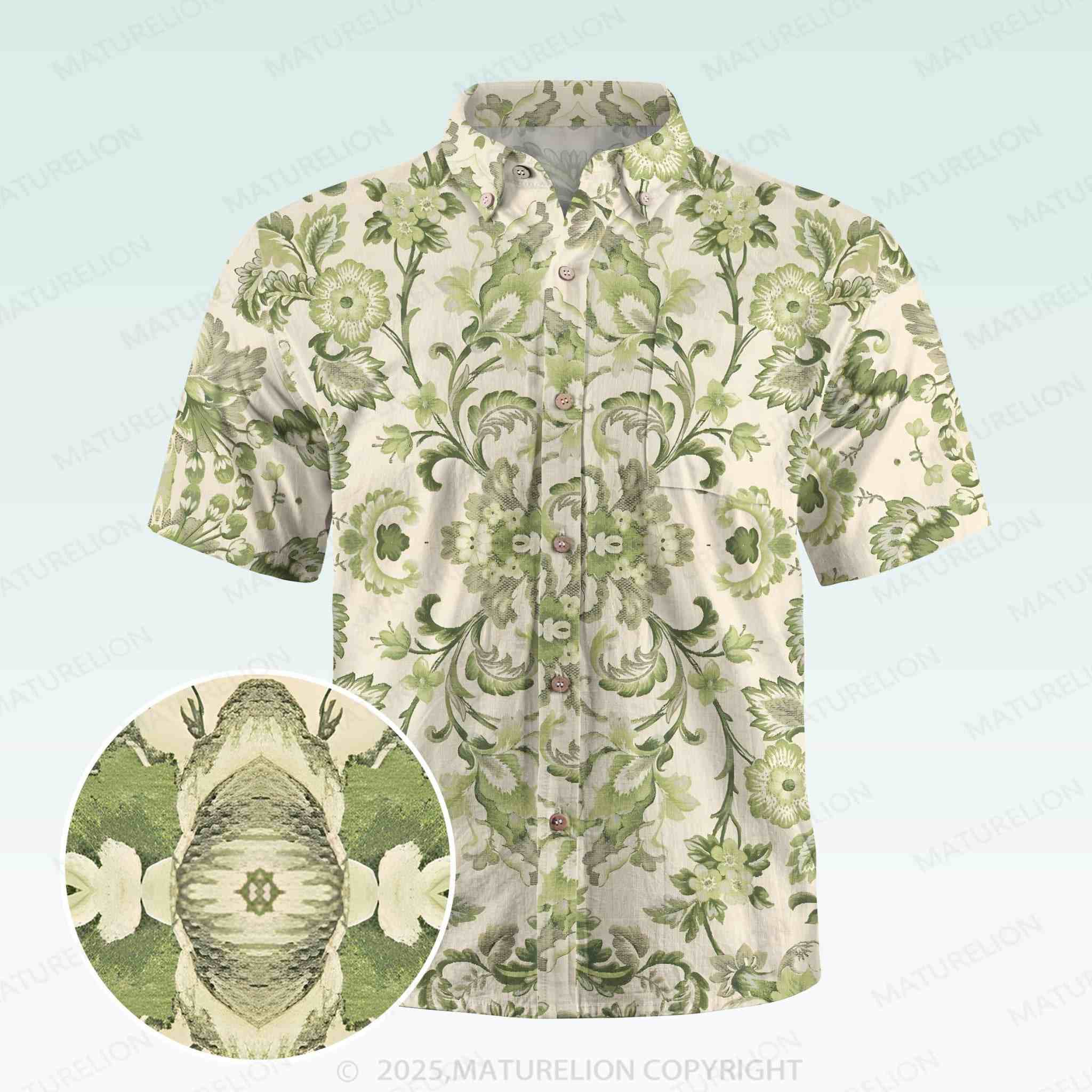 Maturelion Men's Button Pocket Shirt Bold & Sassy Hawaiian Shirt