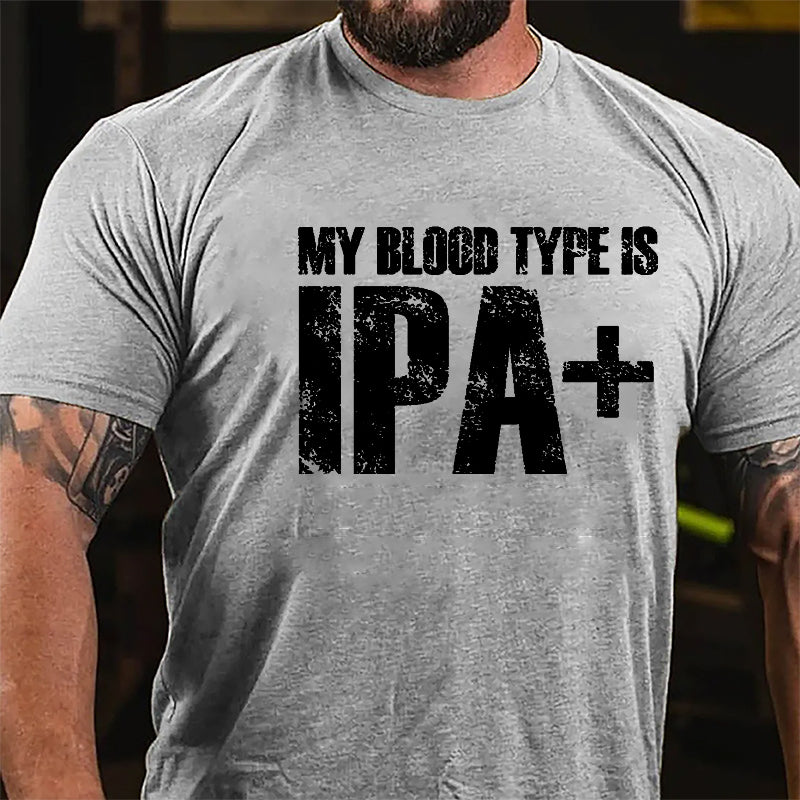 My Blood Type Is IPA+ Cotton T-shirt-Maturelion