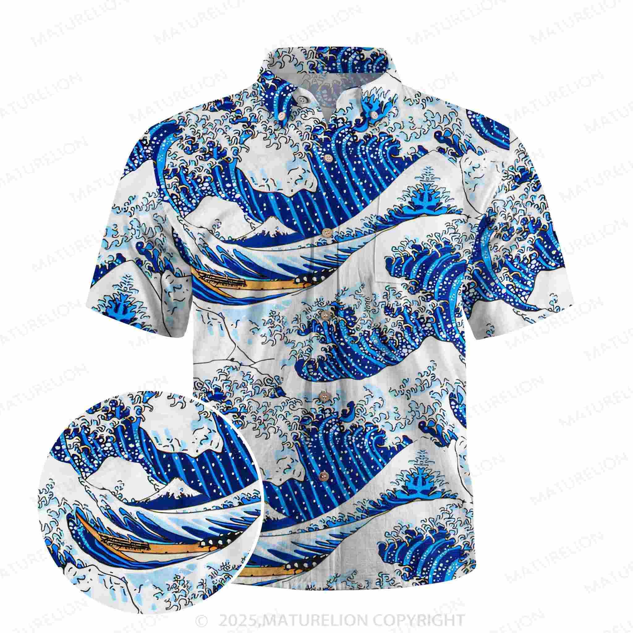 Maturelion Great Wave off Kanagawa Hawaiian Shirt Sale-Maturelion