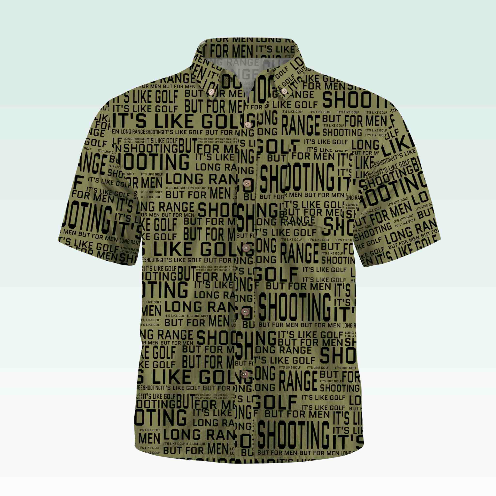 Maturelion Men's Button Pocket ShirtLong Range Shooting It's Like Golf But For Men Hawaiian Shirt