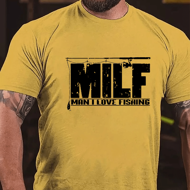 MILF - Man I Love Fishing Cotton T-shirt-Maturelion