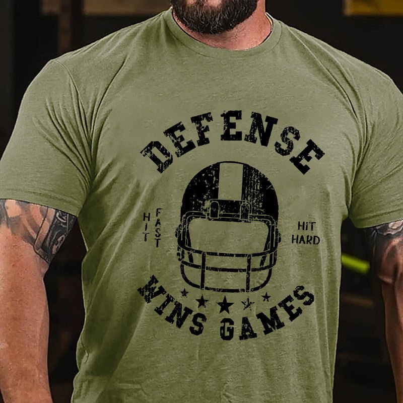 Super Bowl Defense Wins Games Cotton T-shirt-Maturelion