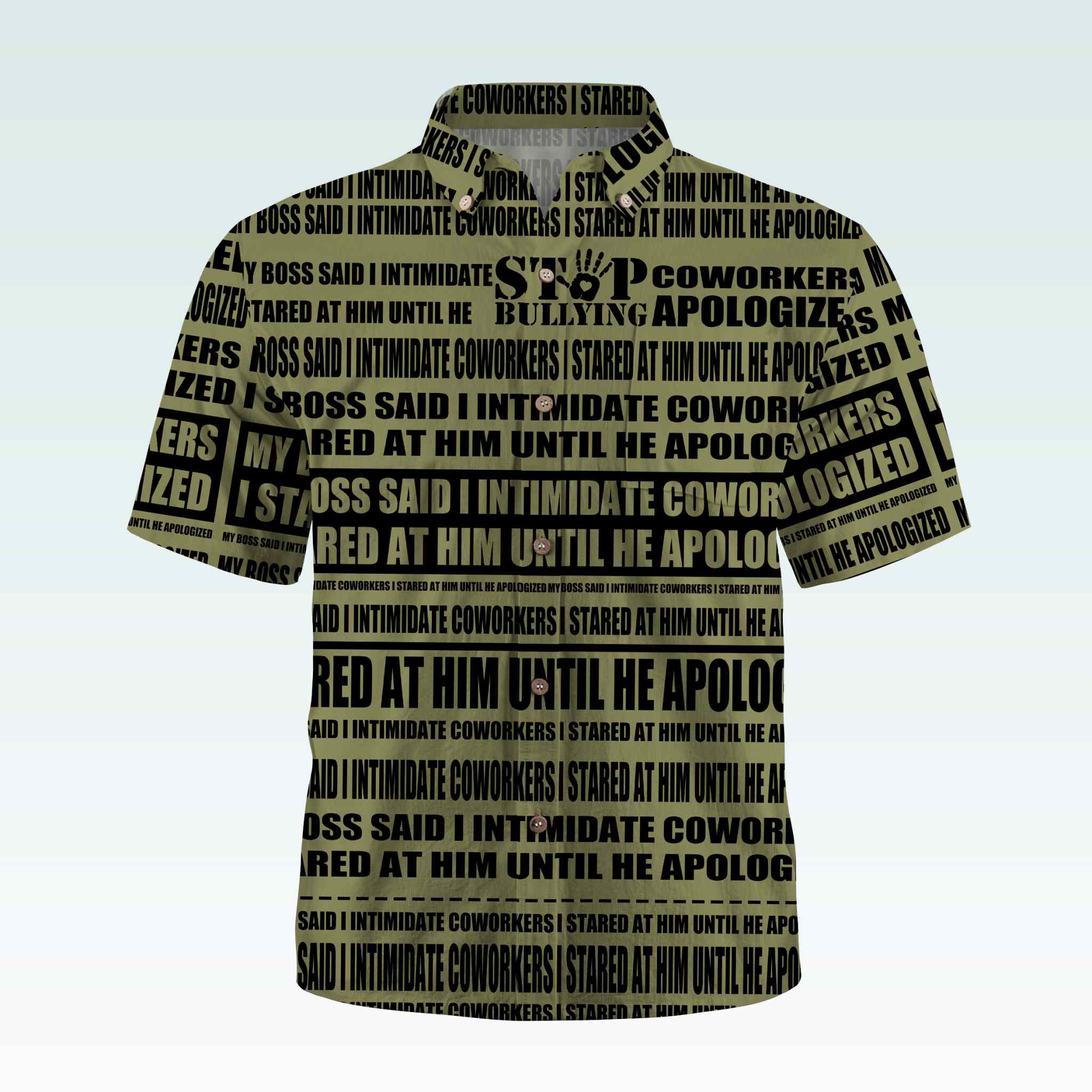 Maturelion Men's Button Pocket ShirtMy Boss Said I Intimidate Coworkers I Stared At Him Until He Apologized Hawaiian Shirt