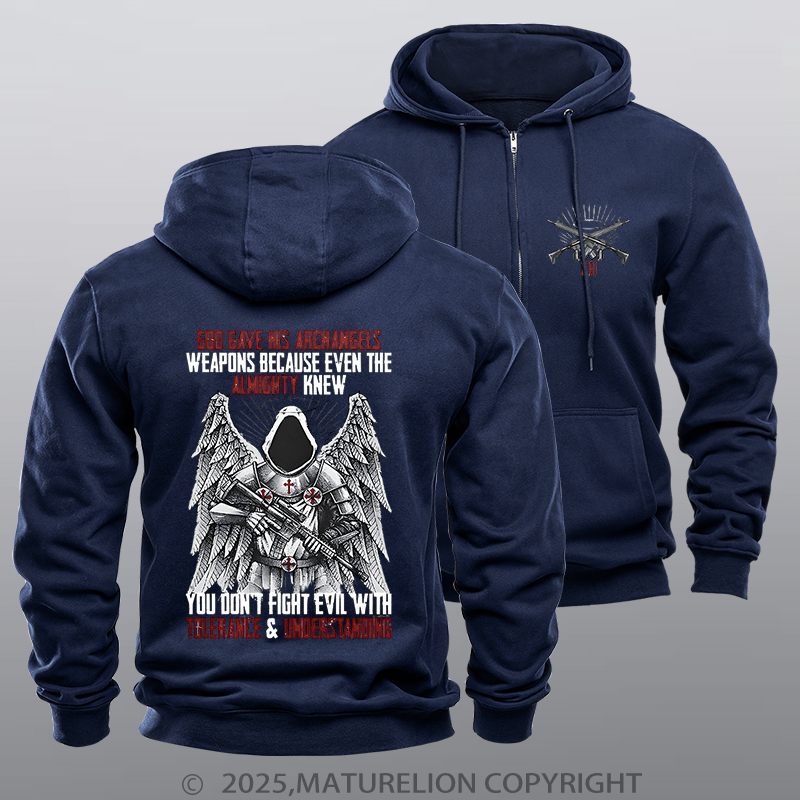 Maturelion Men's Hoodie Archangels Fleece Zipper Hoodie