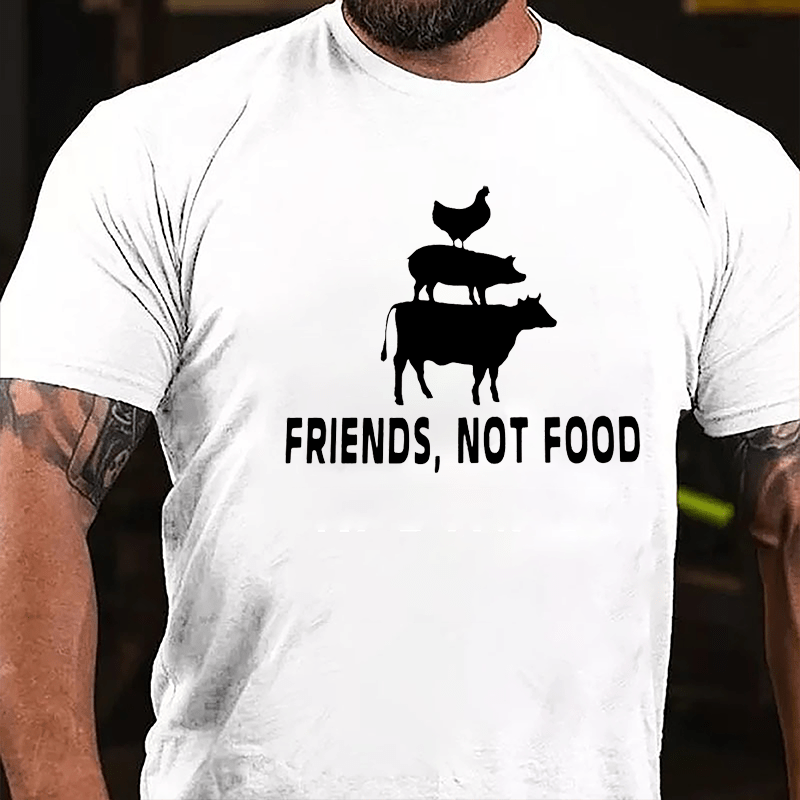 Friends Not Food Cotton T-shirt-Maturelion