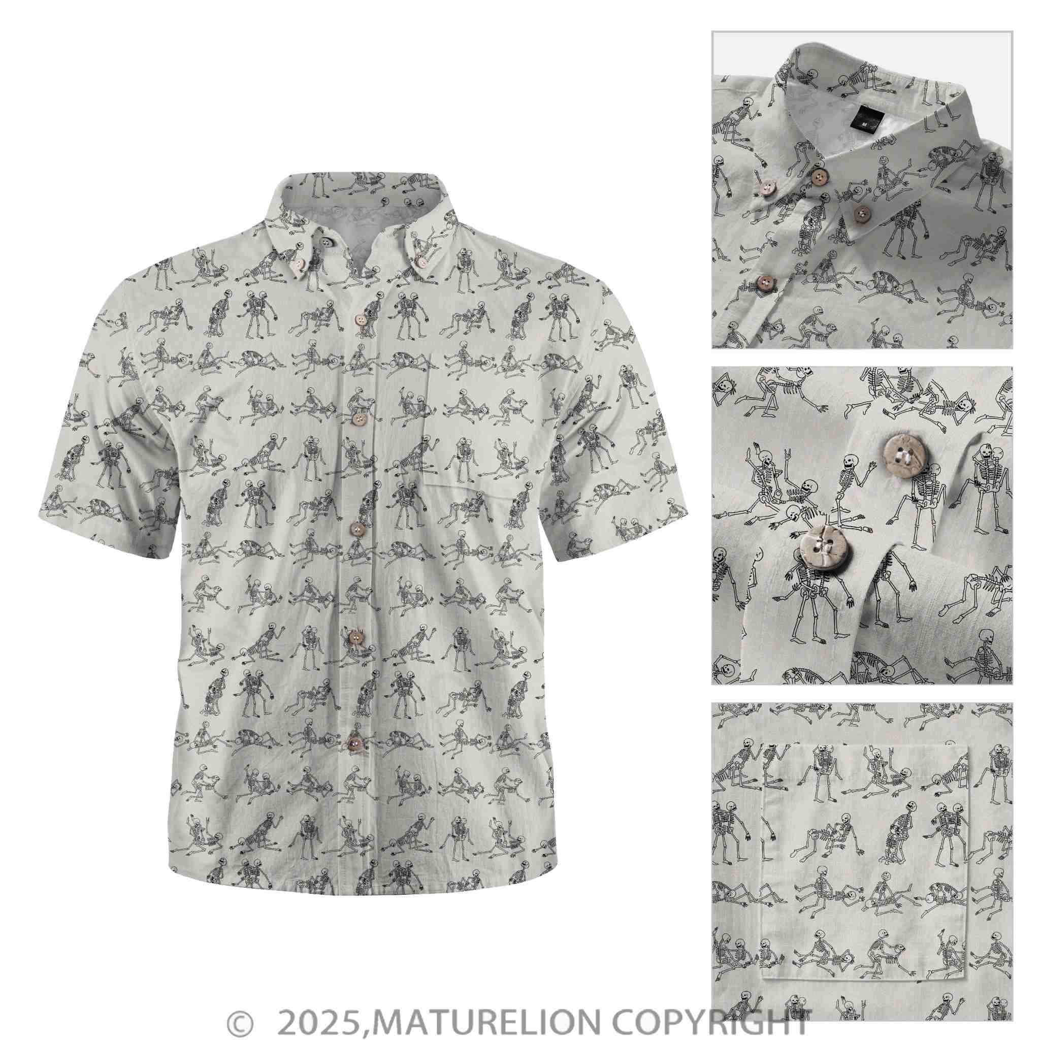 Maturelion Men's Button Pocket Shirt Tropical Nights Hotter Than the Sun Hawaiian Shirt