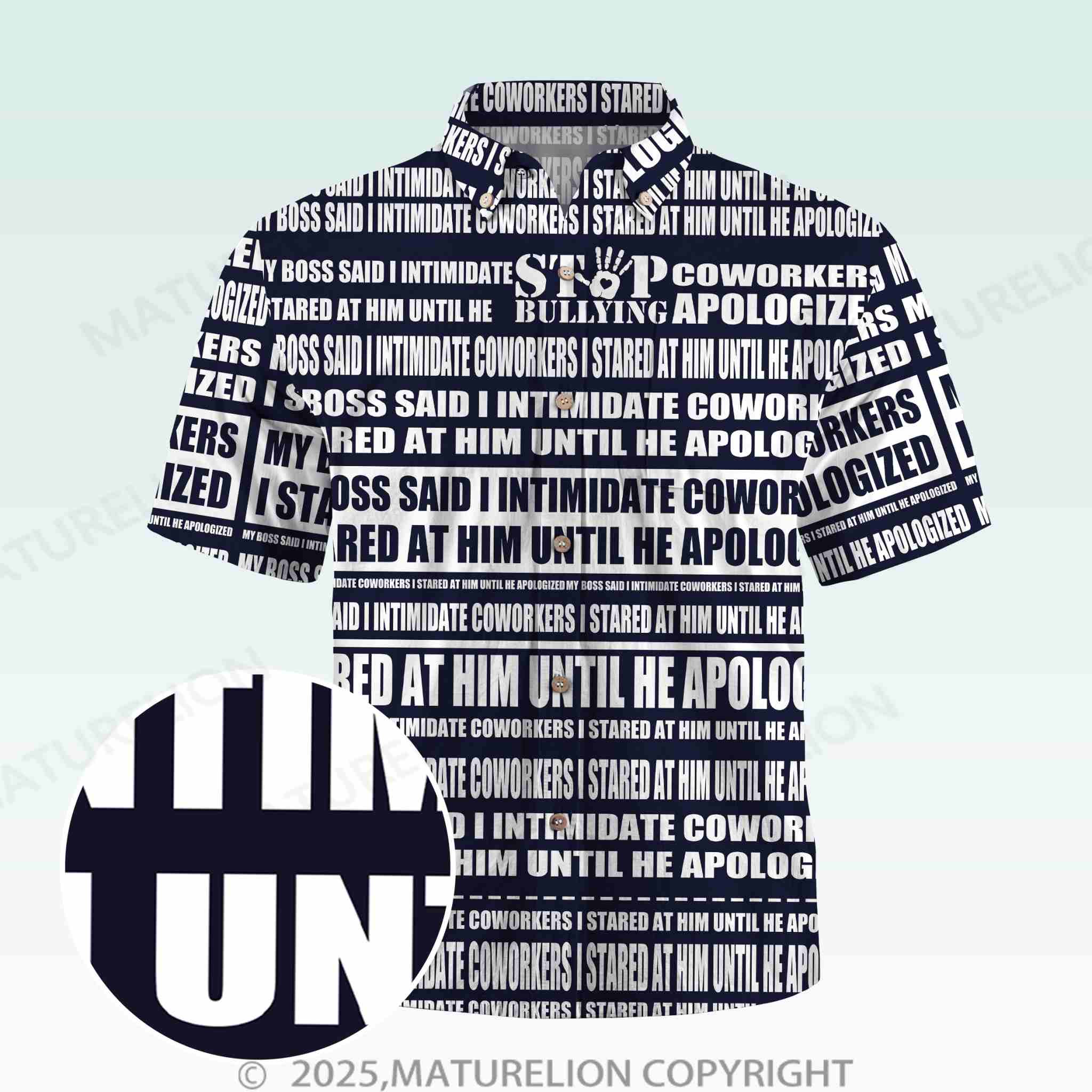 Maturelion Men's Button Pocket ShirtMy Boss Said I Intimidate Coworkers I Stared At Him Until He Apologized Hawaiian Shirt