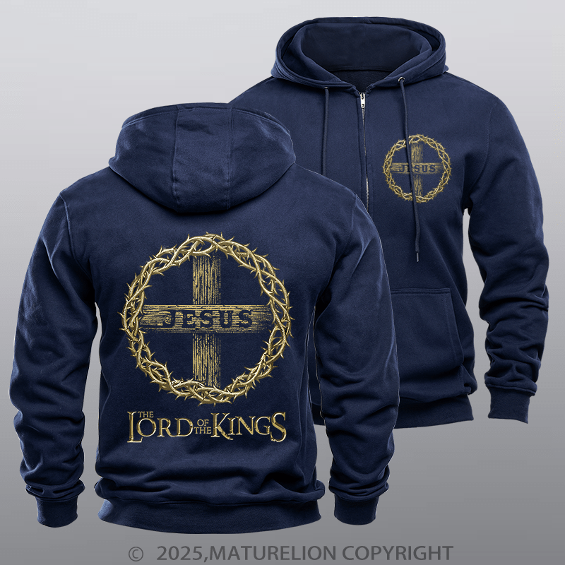 Maturelion Men's Hoodie Lord Of The Kings Fleece Zipper Hoodie