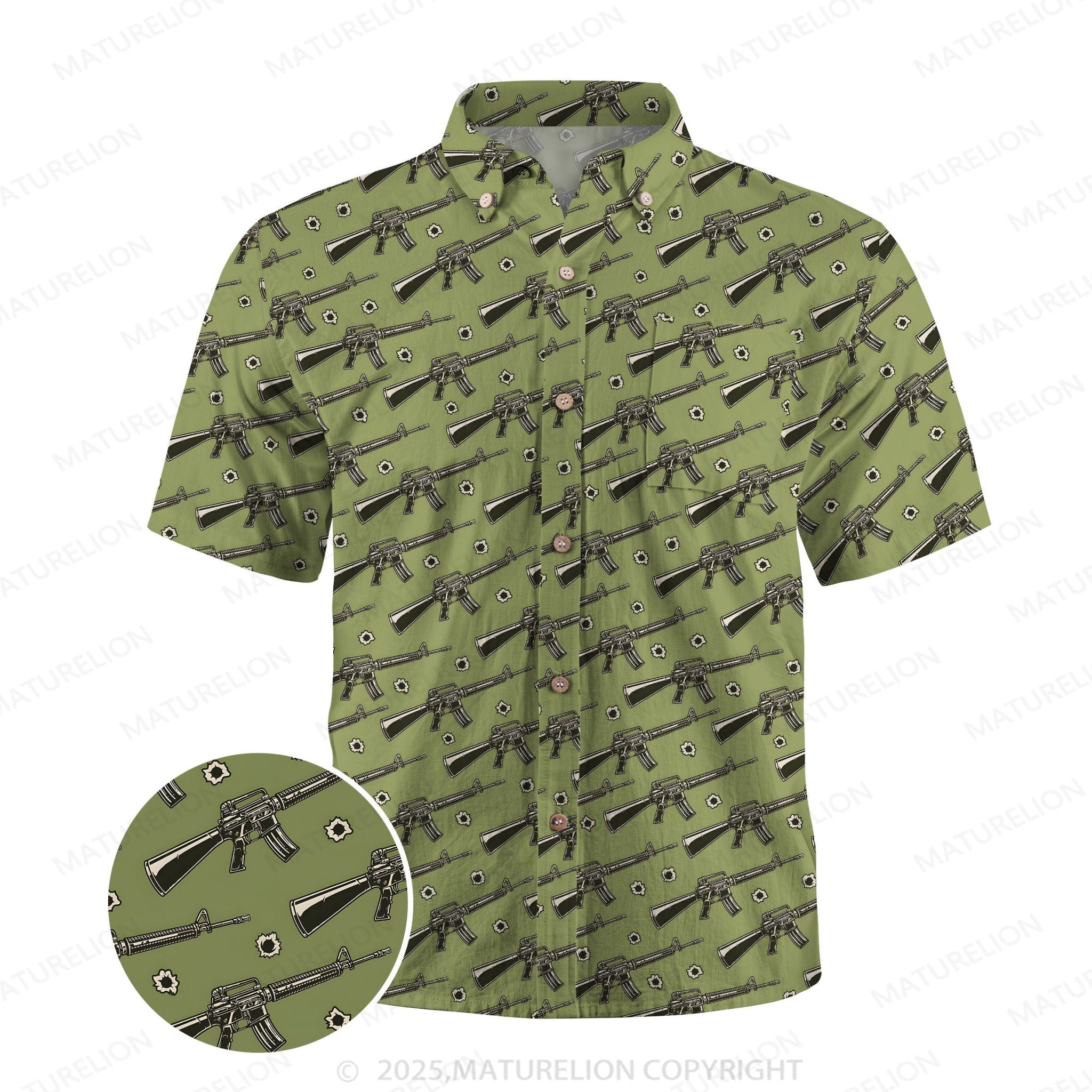Maturelion Sunset Paradise Button Up Shirt