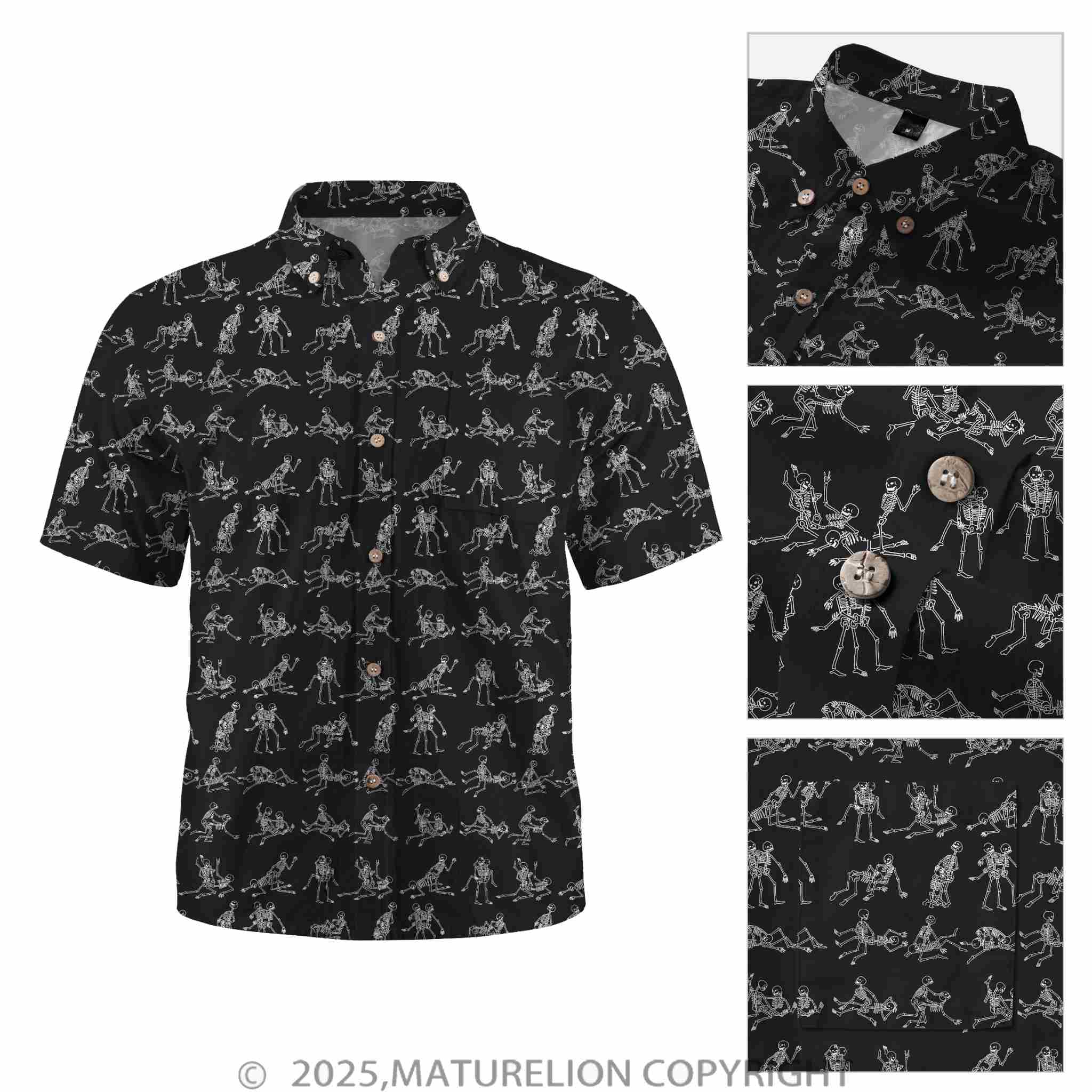 Maturelion Men's Button Pocket ShirtSun Sand and Sensuality Hawaiian Shirt