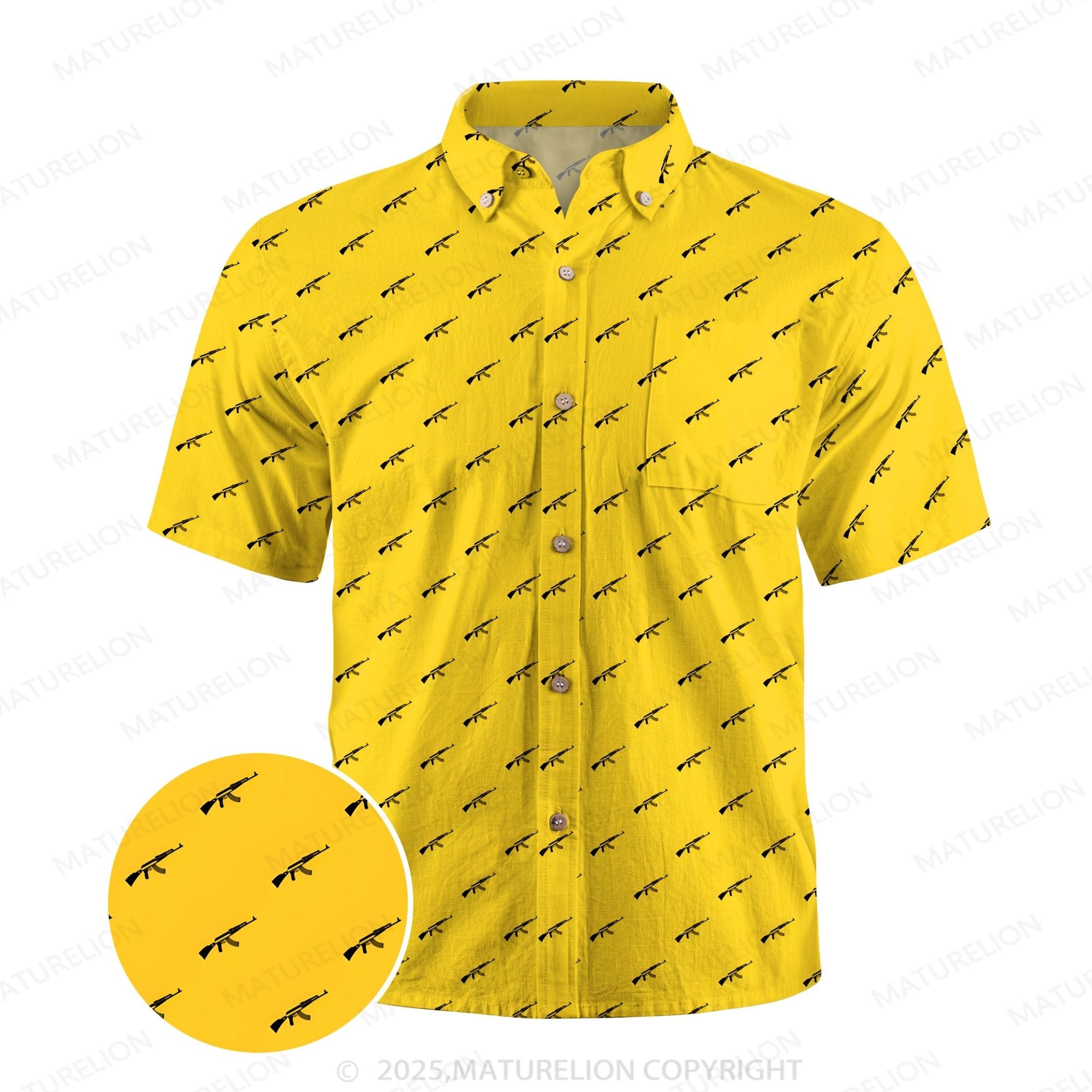 Maturelion Ocean Wave Button Up Shirt