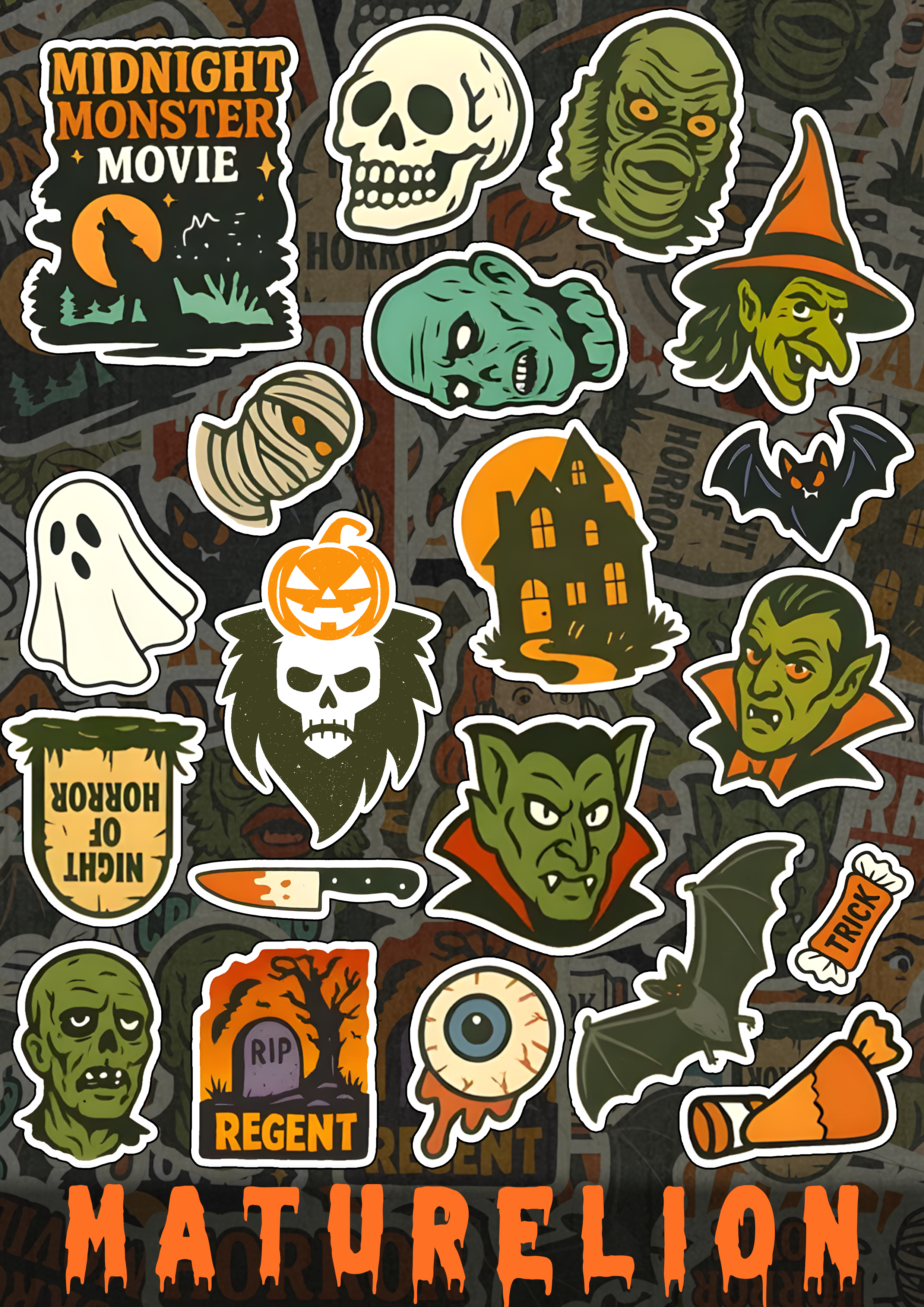 Maturelion Classic Halloween Fun Stickers