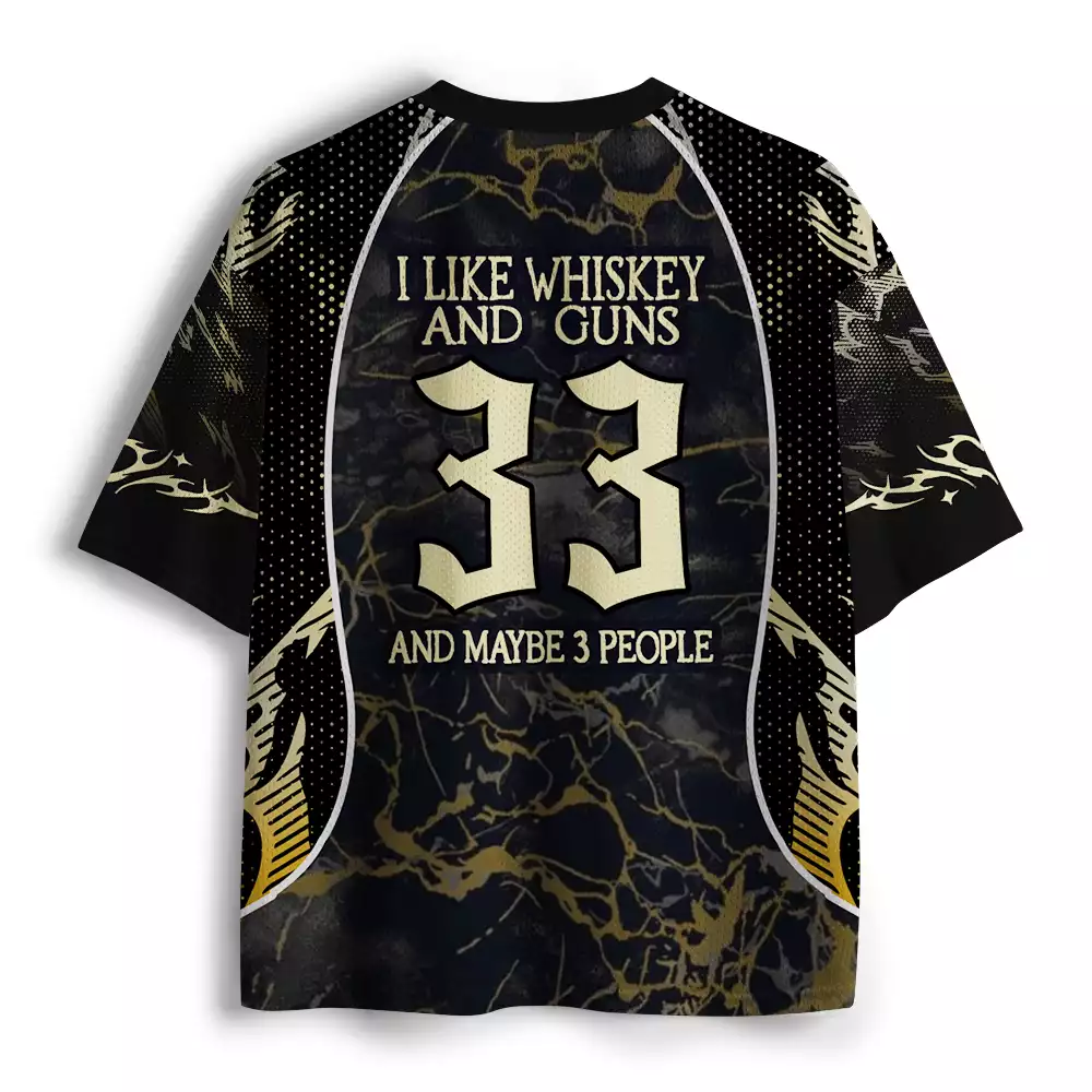 Maturelion I Like Whiskey And Guns And Maybe 3 People Mesh Jersey