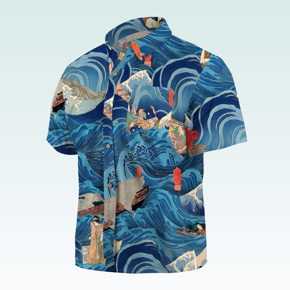 Maturelion Men's Button Pocket ShirtSpooner Tailored Camp Shirt