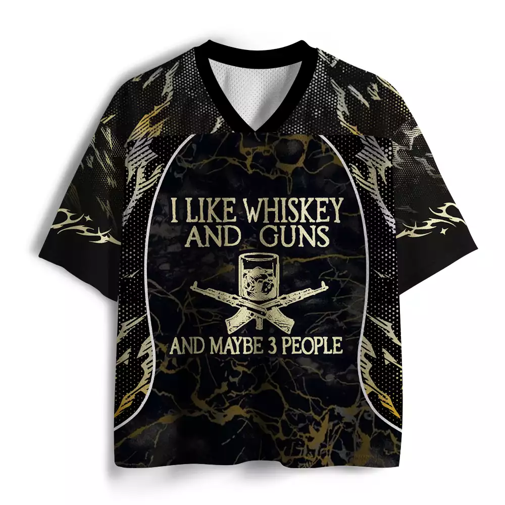 Maturelion I Like Whiskey And Guns And Maybe 3 People Mesh Jersey