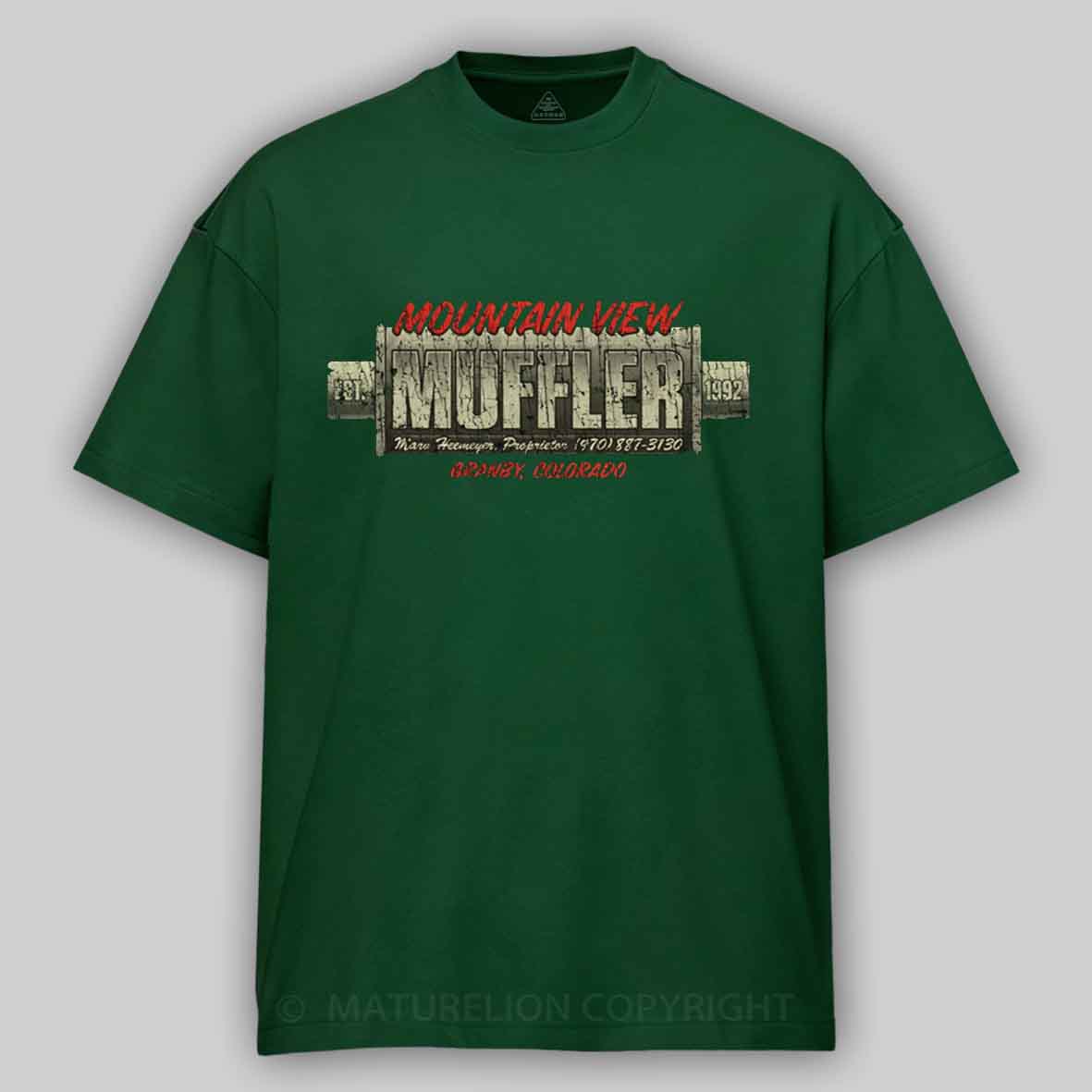 Maturelion Mountain View Muffler 1992 Cotton T-shirt