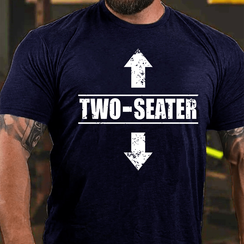 Two Seater Funny Cotton T-shirt (Free Customization)-Maturelion