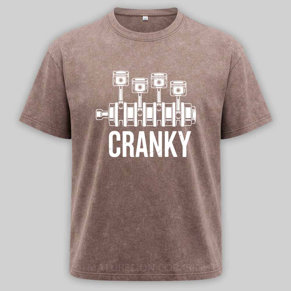 Maturelion Cranky Car Engine Washed T-shirt