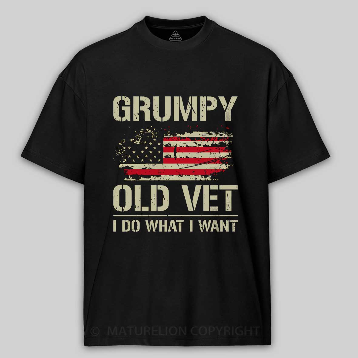 Maturelion Grumpy Old Vet I Do What I Want Retro Patriotic Cotton T-shirt