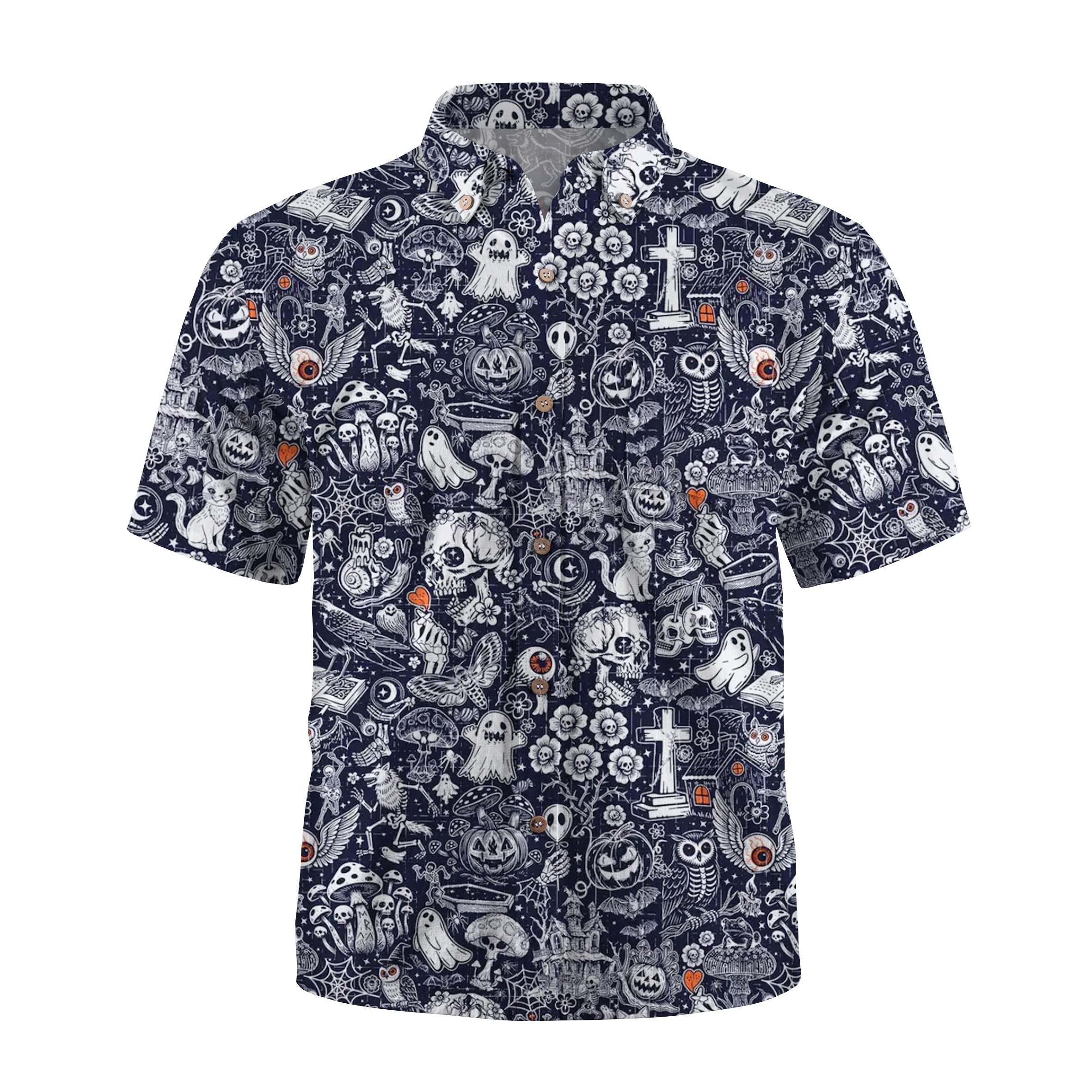Maturelion For Men Skeleton Halloween Hawaiian Shirt
