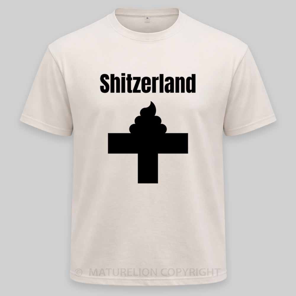 Maturelion Shitzerland Dad Joke Pun Shirt Washed T-shirt