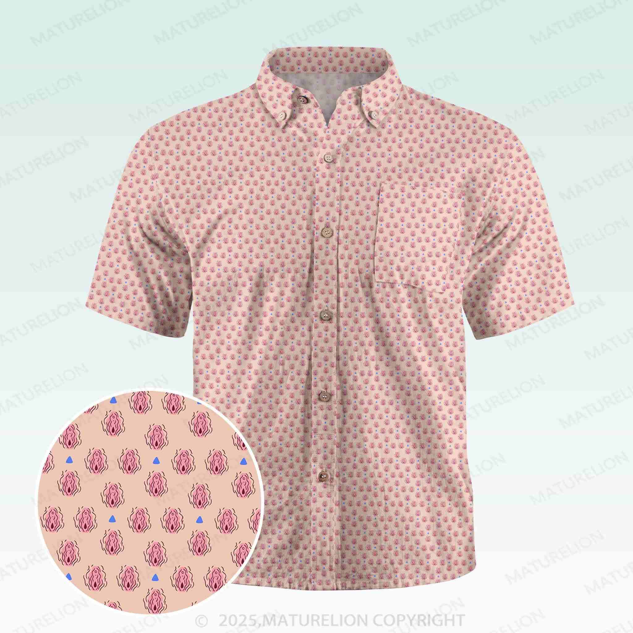 Maturelion Men's Button Pocket Shirt Funny and humorous graphic Hawaiian shirts