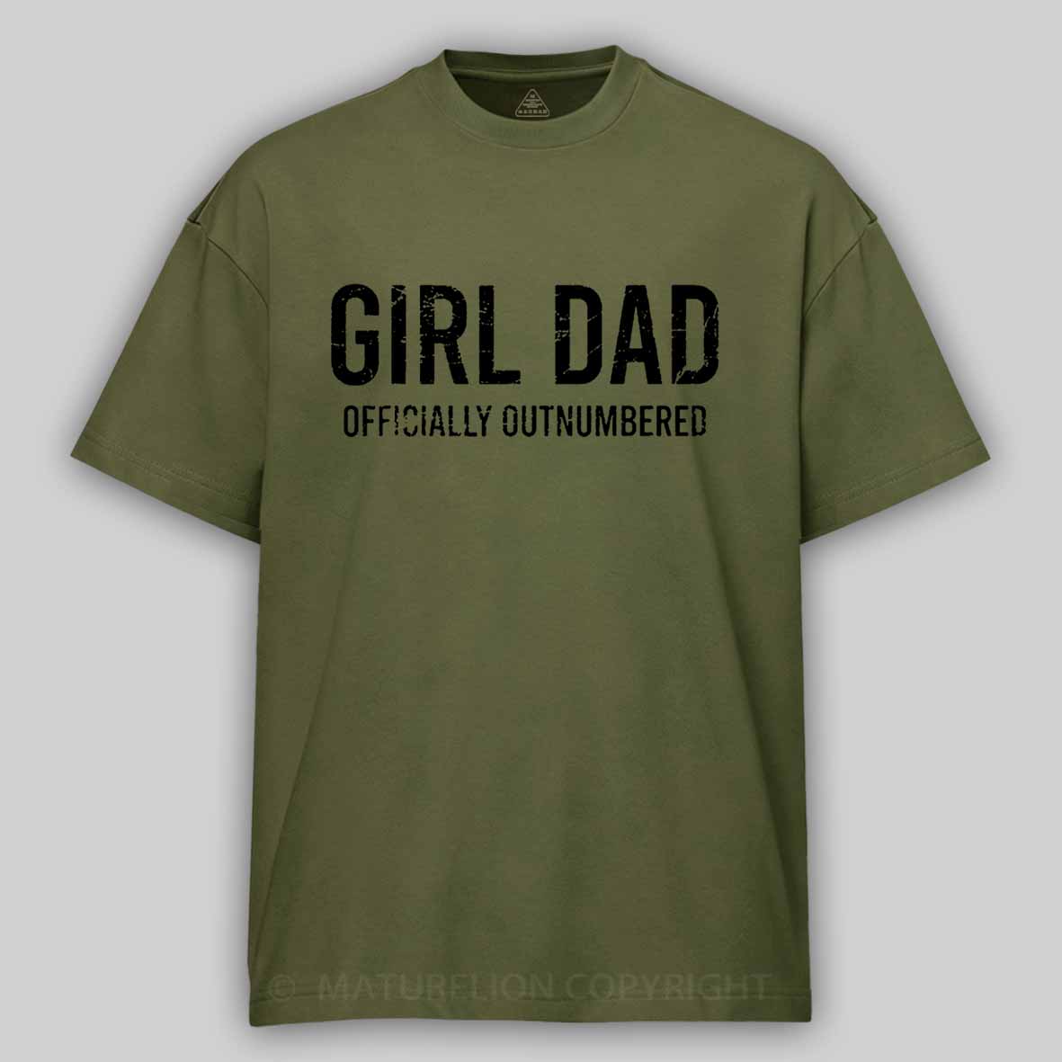 Girl Dad Officially Outnumbered Funny Gift Cotton T-shirt 