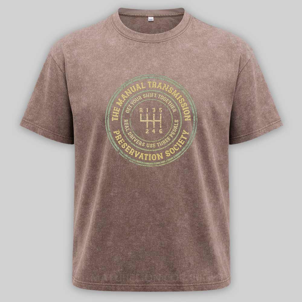 Maturelion The Manual Transmission Preservation Society Washed T-shirt