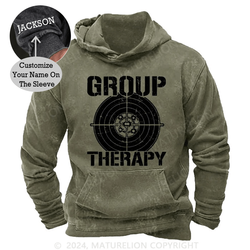 Maturelion Group Therapy Men's Vintage Washed Custom Hoodie