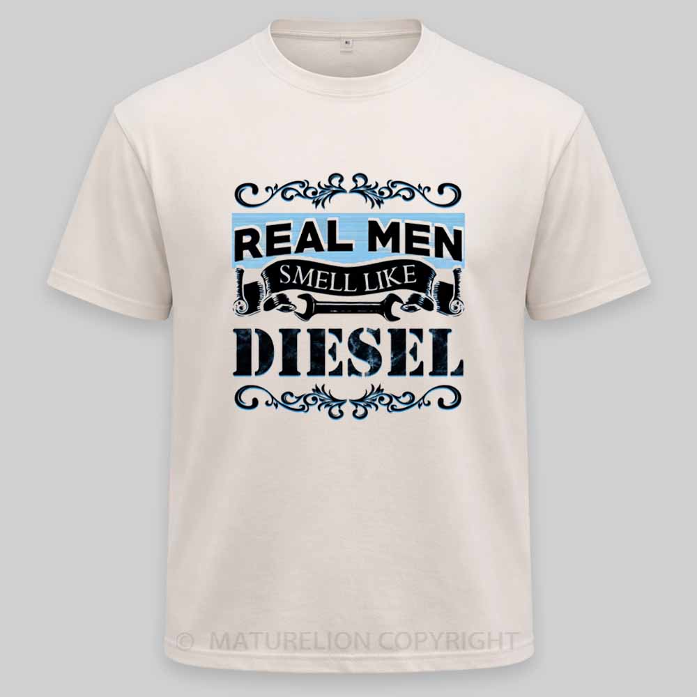 Maturelion Real Men Smell Like Diesel Washed T-shirt