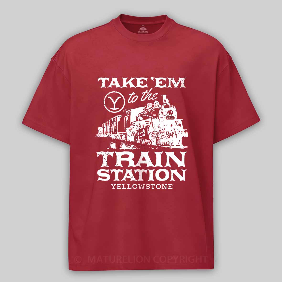 Maturelion Take'em To The Train Station Yellowstone Cotton T-shirt 