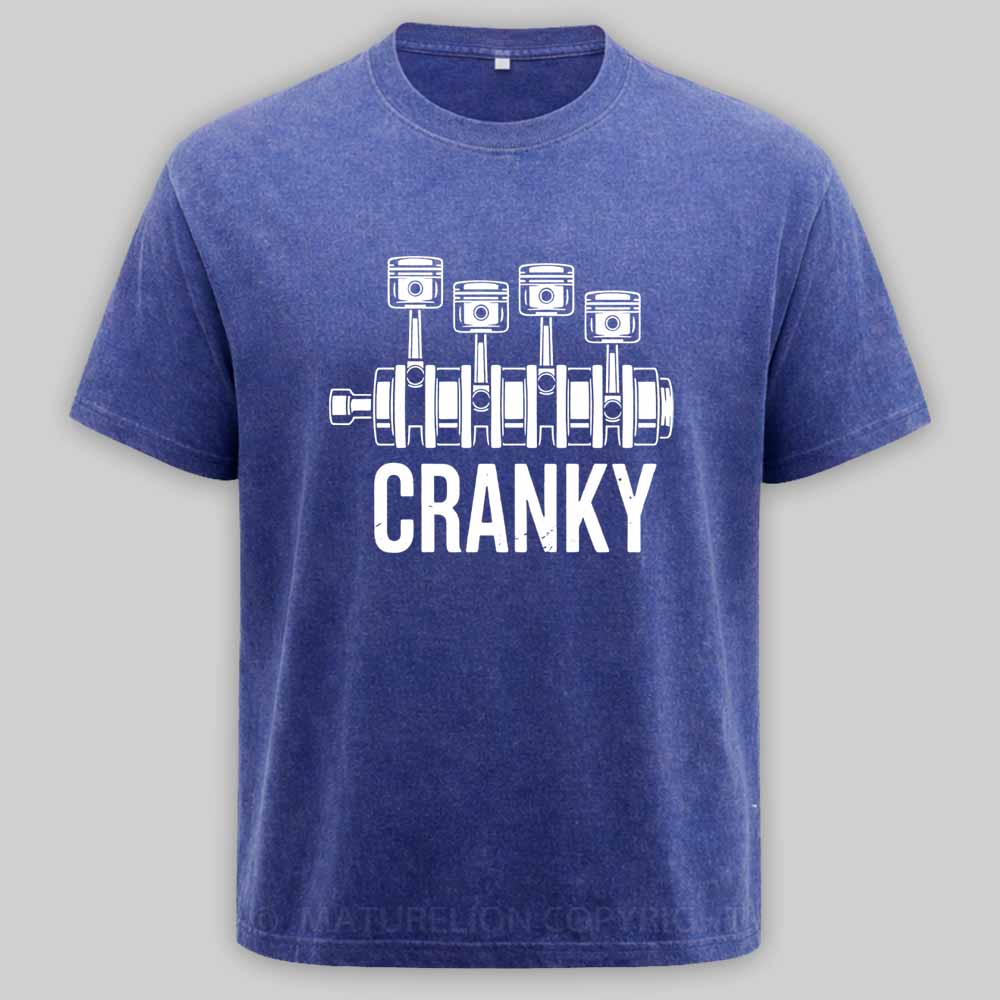 Maturelion Cranky Car Engine Washed T-shirt
