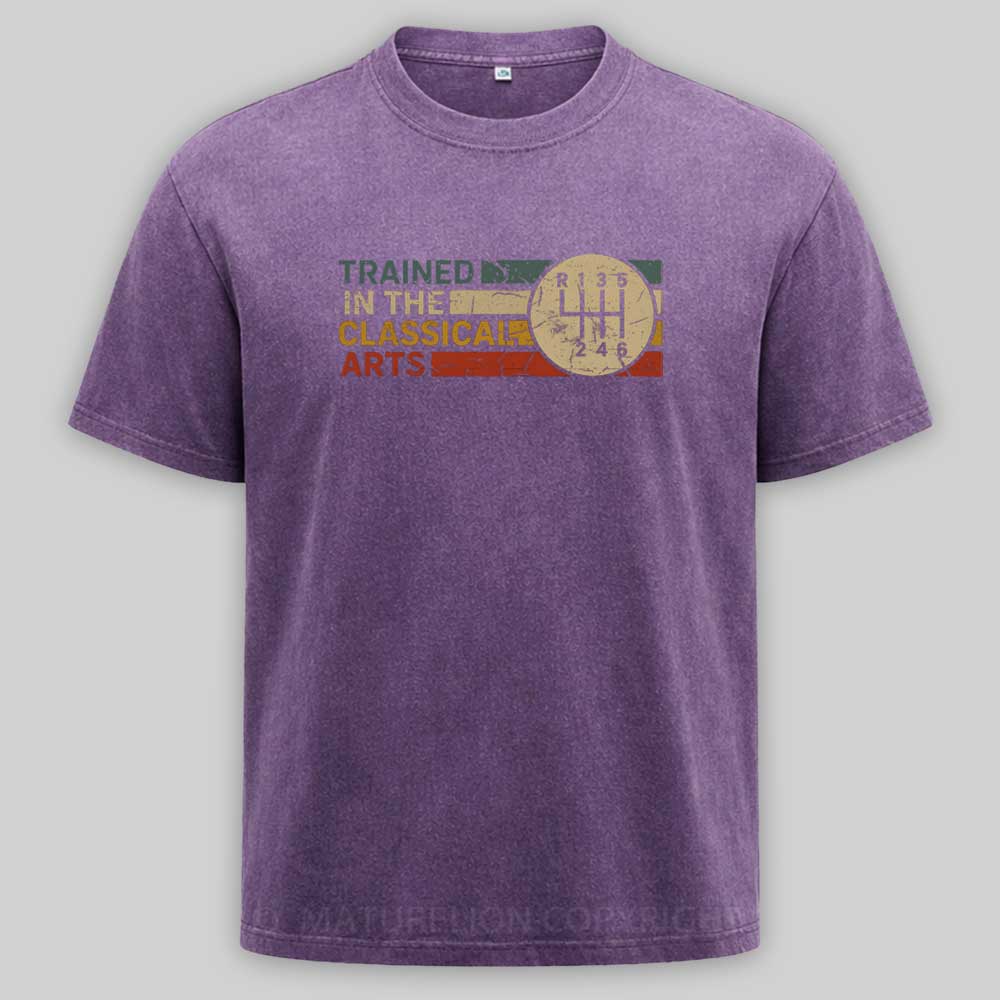 Maturelion TRAINED IN THE CLASSICAL ARTS - GRUNGE RETRO MANUAL Washed T-shirt
