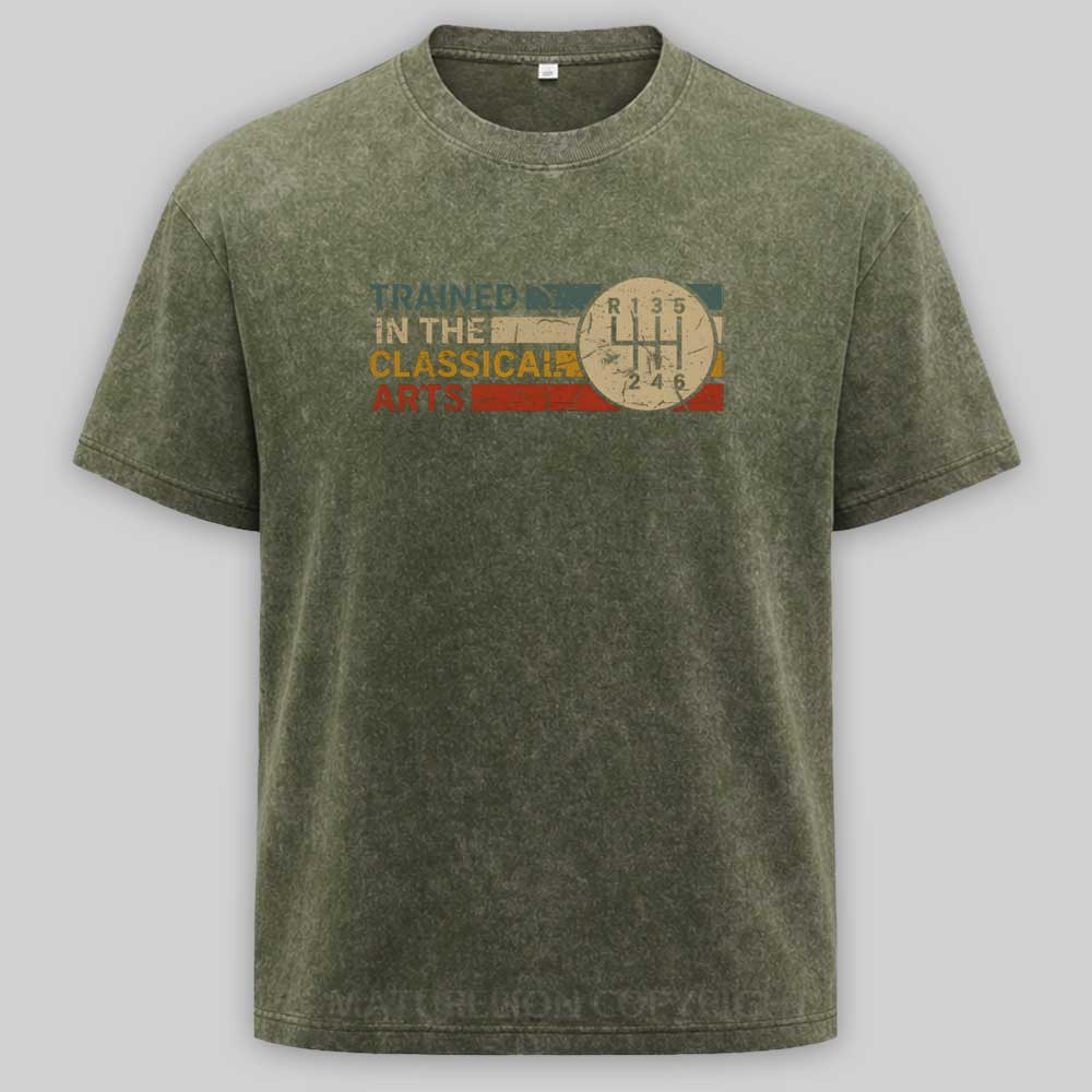 Maturelion TRAINED IN THE CLASSICAL ARTS - GRUNGE RETRO MANUAL Washed T-shirt
