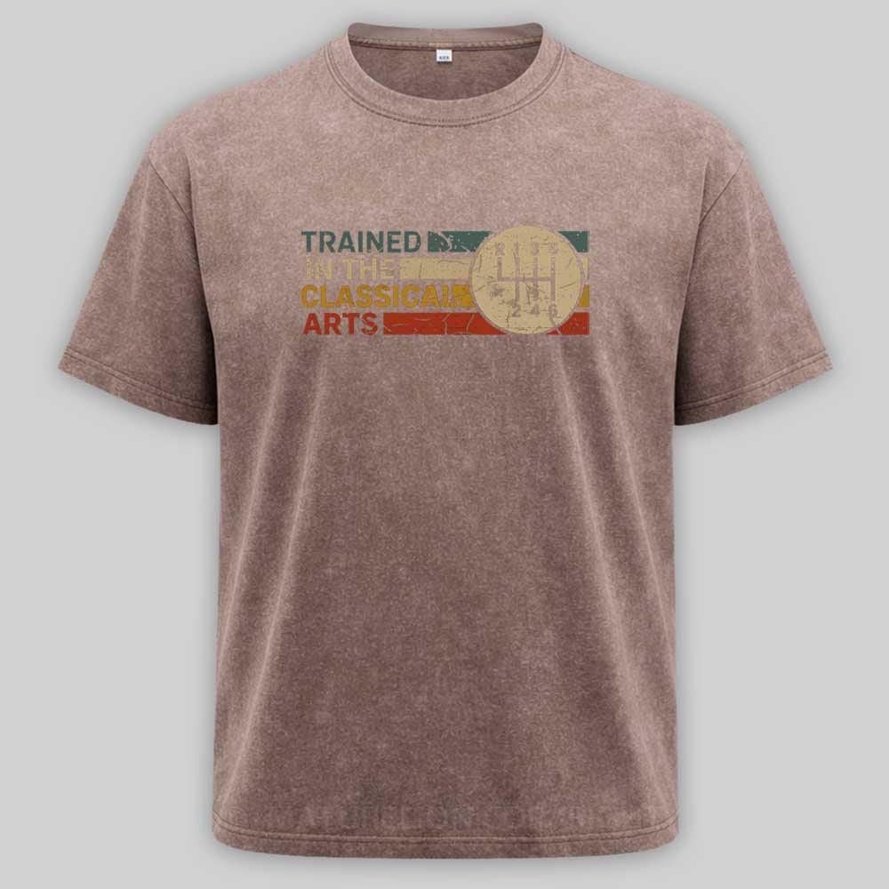 Maturelion TRAINED IN THE CLASSICAL ARTS - GRUNGE RETRO MANUAL Washed T-shirt