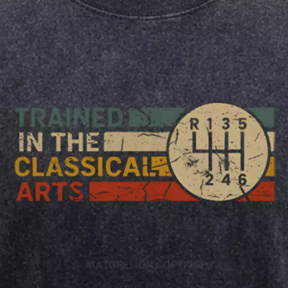 Maturelion TRAINED IN THE CLASSICAL ARTS - GRUNGE RETRO MANUAL Washed T-shirt